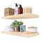 Sorbus Wood Floating Shelves for Wall - 24” Solid Wood Wall Shelves for Bathroom Decor, Books, Bedroom & Living Room - Set of 2 Black Wall Mounted Kitchen Shelves - Durable 100% Premium Solid Pine